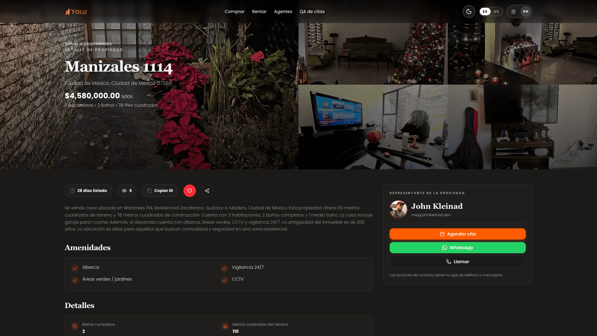 Yauz property detail page